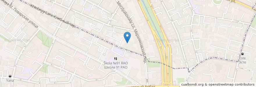 Mapa de ubicacion de Детский сад Chekins en Rusland, Centraal Federaal District, Moskou, Центральный Административный Округ, Район Арбат.