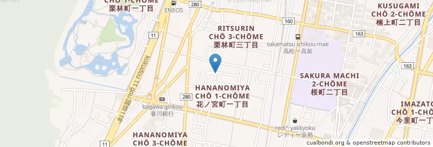 Mapa de ubicacion de 楠大荒神 en ژاپن, 香川県, 高松市.