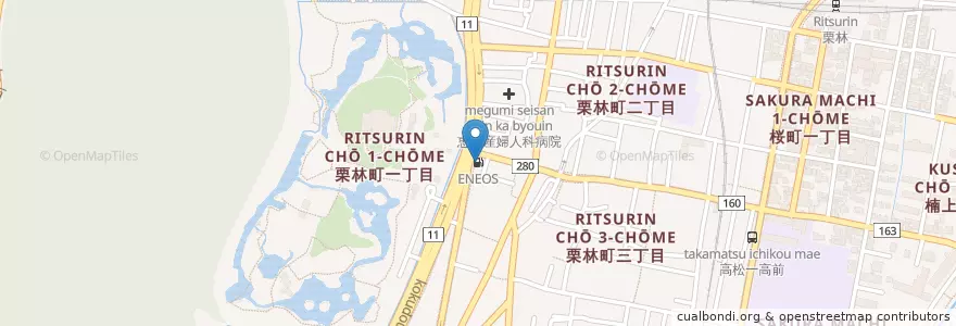 Mapa de ubicacion de ENEOS en Japonya, 香川県, 高松市.