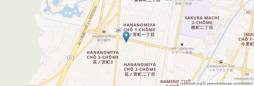 Mapa de ubicacion de ハローワーク高松 en Giappone, Prefettura Di Kagawa, 高松市.