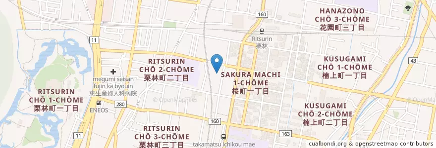 Mapa de ubicacion de カトリック桜町教会 en 일본, 가가와현, 高松市.