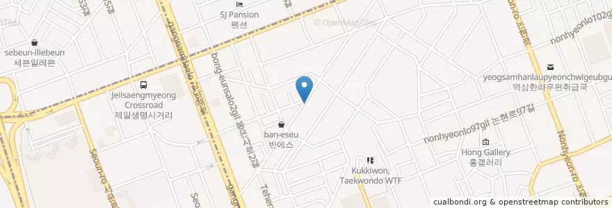 Mapa de ubicacion de le Saigon, Vietnamese en 韩国/南韓, 首尔, 江南區, 瑞草區, 역삼동, 역삼1동.