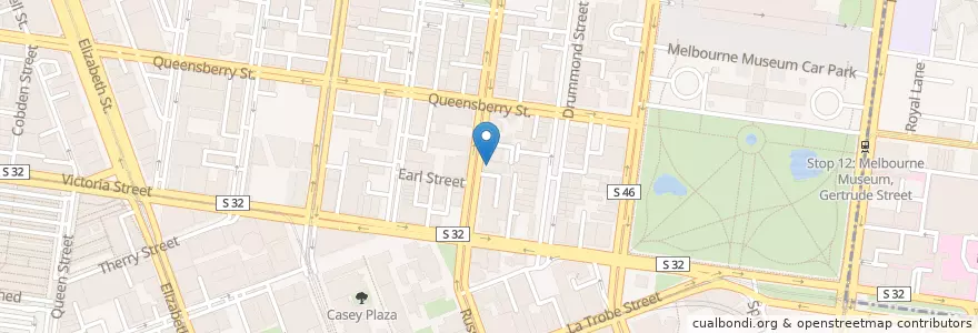 Mapa de ubicacion de Lygon Street Christian Chapel en Australië, Victoria, City Of Melbourne.