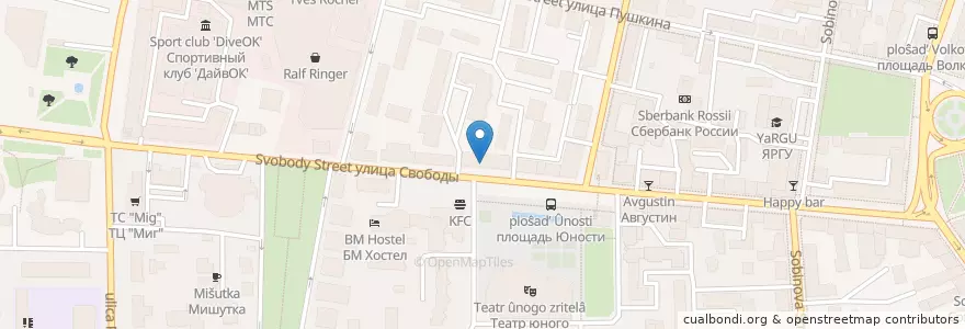 Mapa de ubicacion de Good Karma Lounge en Rusia, Distrito Federal Central, Óblast De Yaroslavl, Ярославский Район, Городской Округ Ярославль.