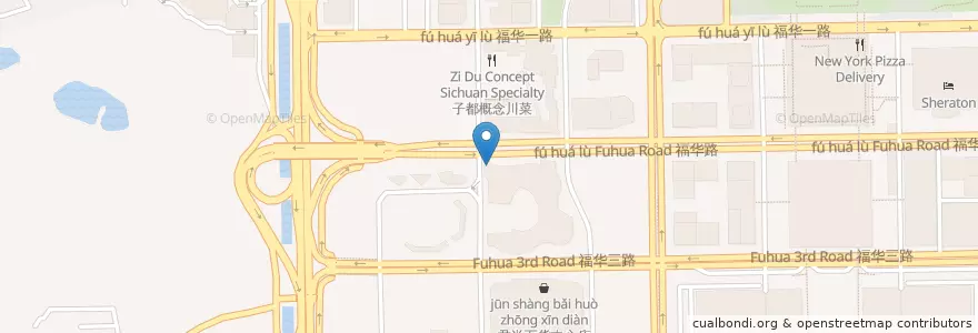 Mapa de ubicacion de 星巴克 en 중국, 광둥성, 선전시, 福田区.