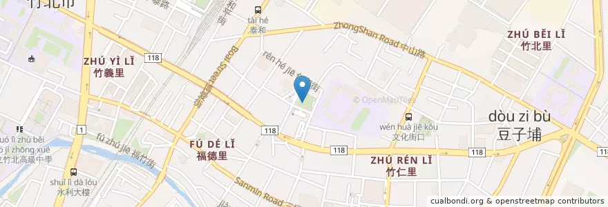 Mapa de ubicacion de 兒16臨時停車場 en 타이완, 타이완성, 신주 현, 주베이 시.