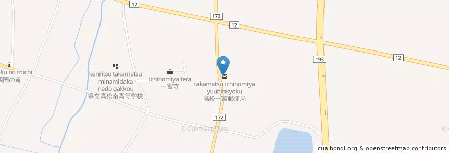 Mapa de ubicacion de 高松一宮郵便局 en Japan, 香川県, 高松市.