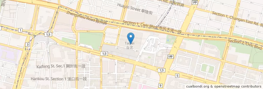 Mapa de ubicacion de 雞三和 en تايوان, تايبيه الجديدة, تايبيه, 中正區.