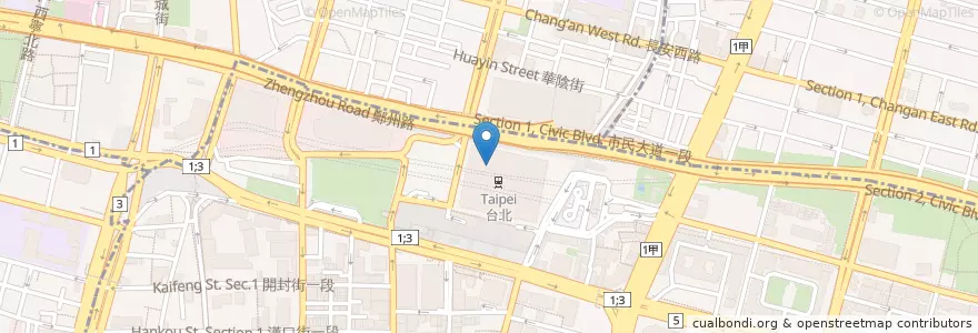 Mapa de ubicacion de 一之軒 en 臺灣, 新北市, 臺北市, 中正區.