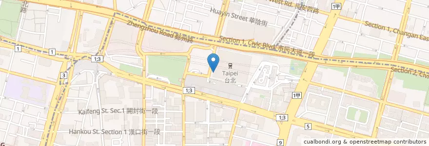 Mapa de ubicacion de 米家庄 en 타이완, 신베이 시, 타이베이시, 중정 구.