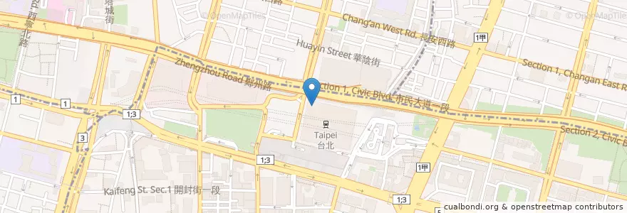 Mapa de ubicacion de 飯BAR LILI en Taïwan, Nouveau Taipei, Taipei, 中正區.