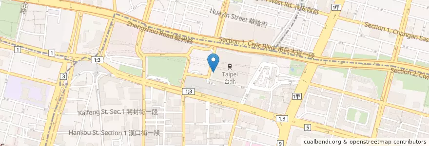 Mapa de ubicacion de ??? en 臺灣, 新北市, 臺北市, 中正區.