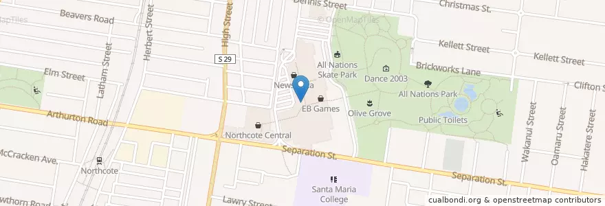 Mapa de ubicacion de Leanna en Australie, Victoria, City Of Darebin.