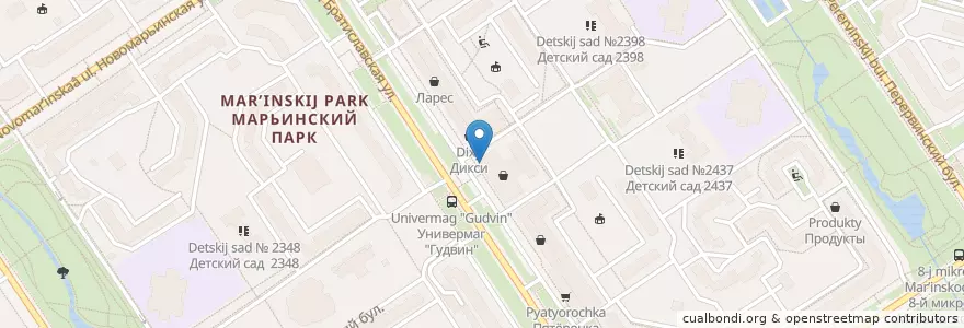 Mapa de ubicacion de Шашлычный Атаман en Russia, Distretto Federale Centrale, Москва, Юго-Восточный Административный Округ, Район Марьино.