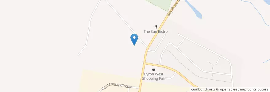 Mapa de ubicacion de barrio Byron bay en Australia, New South Wales, Byron Shire Council.
