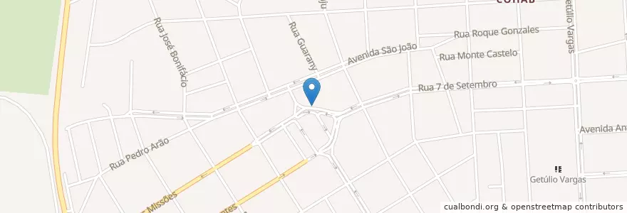 Mapa de ubicacion de Paradão Lanches en برزیل, منطقه جنوب برزیل, ریو گرانده جنوبی, Região Geográfica Intermediária De Ijui, Região Geográfica Imediata De Santo Ângelo, Santo Ângelo.