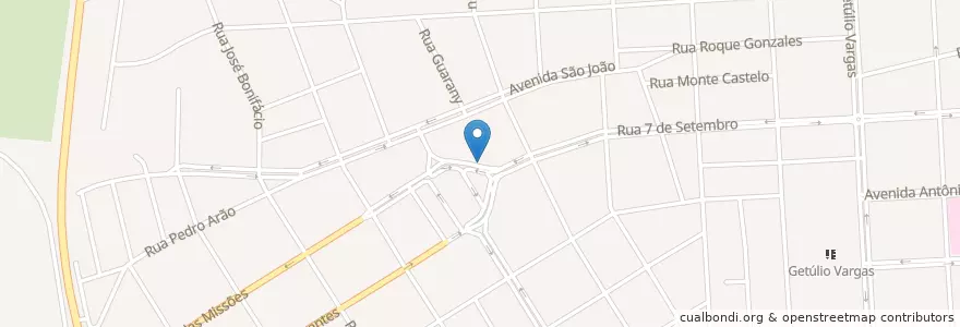 Mapa de ubicacion de Farmácia JK en 巴西, 南部, 南里奥格兰德, Região Geográfica Intermediária De Ijui, Região Geográfica Imediata De Santo Ângelo, Santo Ângelo.