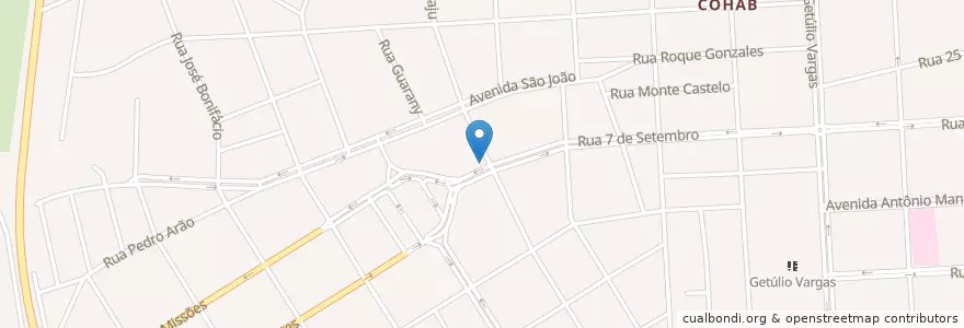 Mapa de ubicacion de Restaurante e Sorveteria Crebom en ブラジル, 南部地域, リオグランデ・ド・スル, Região Geográfica Intermediária De Ijui, Região Geográfica Imediata De Santo Ângelo, Santo Ângelo.