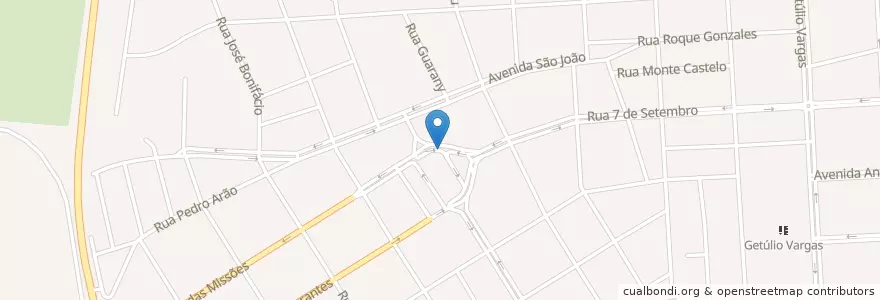 Mapa de ubicacion de Taxi do Zeca en Бразилия, Южный Регион, Риу-Гранди-Ду-Сул, Região Geográfica Intermediária De Ijui, Região Geográfica Imediata De Santo Ângelo, Santo Ângelo.