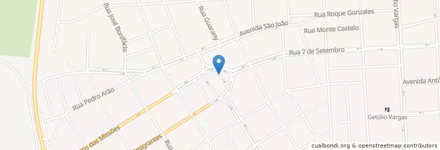 Mapa de ubicacion de Taxi Rodoviária en Brasil, Región Sur, Río Grande Del Sur, Região Geográfica Intermediária De Ijui, Região Geográfica Imediata De Santo Ângelo, Santo Ângelo.