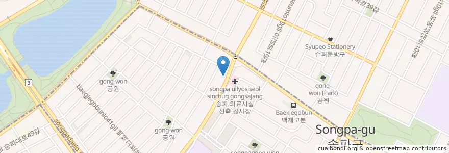 Mapa de ubicacion de Seoulism en Corea Del Sud, Seul, 송파구, 송파1동.