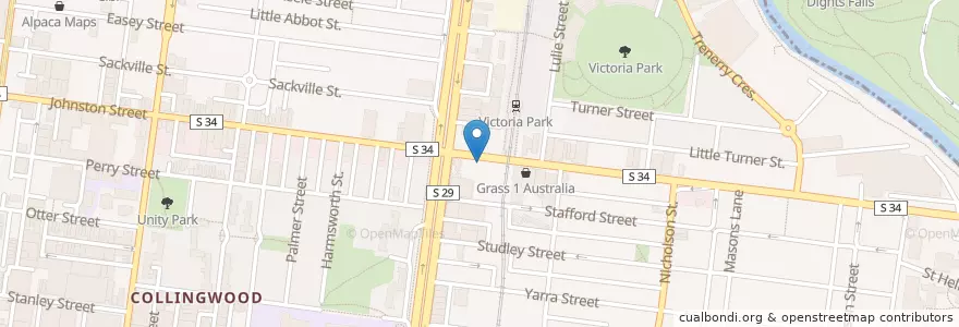 Mapa de ubicacion de Little Ritas en Austrália, Victoria, City Of Yarra.