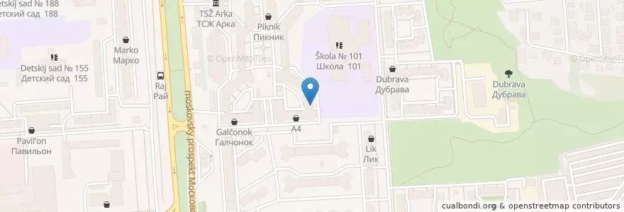 Mapa de ubicacion de Отделение связи №394053 en Russia, Distretto Federale Centrale, Oblast' Di Voronež, Городской Округ Воронеж.