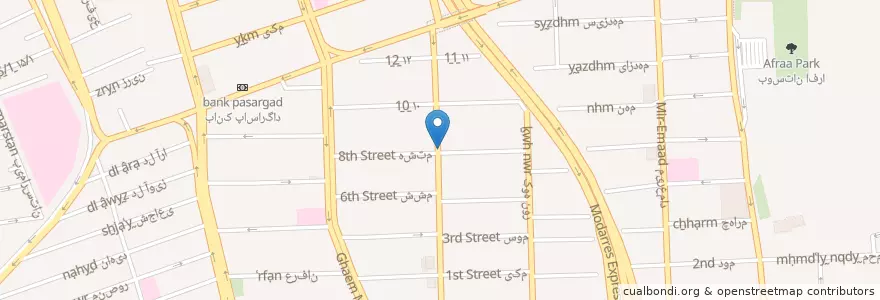 Mapa de ubicacion de بانک ایران زمین en Иран, Тегеран, شهرستان تهران, Тегеран, بخش مرکزی شهرستان تهران.