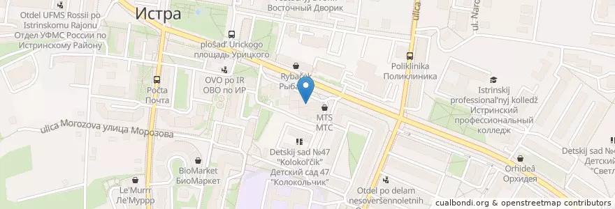 Mapa de ubicacion de CMD en ロシア, 中央連邦管区, モスクワ州, Городской Округ Истра.