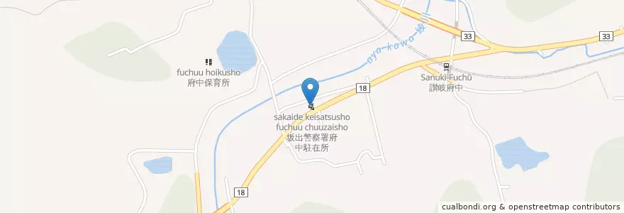 Mapa de ubicacion de 坂出警察署府中駐在所 en Japão, 香川県, 坂出市.