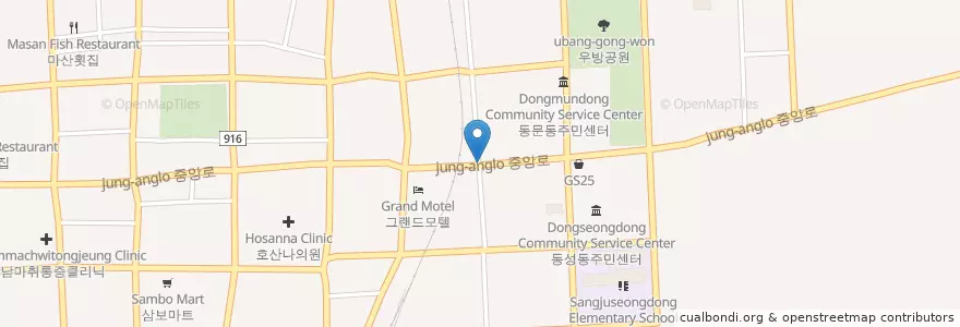 Mapa de ubicacion de 경북식육식당 en Республика Корея, Кёнсан-Пукто, 상주시.