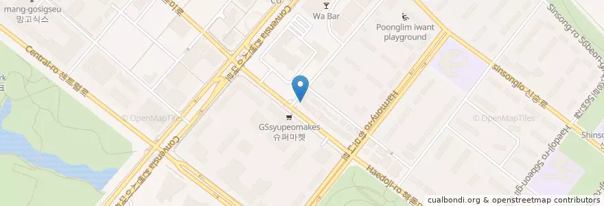 Mapa de ubicacion de 오셀롯PC 인천송도점 en Республика Корея, Инчхон, 연수구, 송도동.