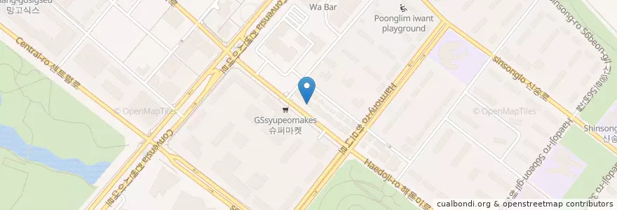 Mapa de ubicacion de 라라PC방 en Coreia Do Sul, 인천, 연수구, 송도동.