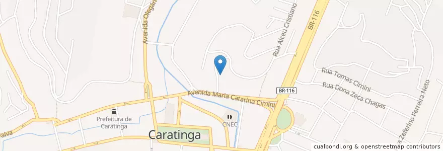 Mapa de ubicacion de Igreja Casa da Benção en 브라질, 남동지방, 미나스제라이스, Microrregião Caratinga, Região Geográfica Intermediária De Ipatinga, Caratinga.