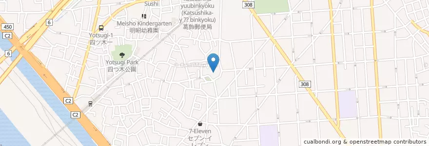 Mapa de ubicacion de 白髭神社 en Japão, Tóquio, 葛飾区.