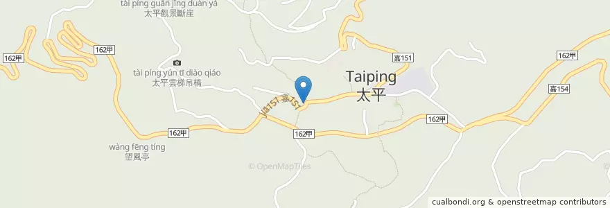 Mapa de ubicacion de 嘉義縣梅山鄉太平社區 en Taiwan, Taiwan, Landkreis Chiayi, 梅山鄉.