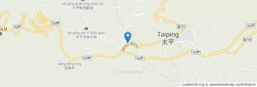 Mapa de ubicacion de 西門大將軍廟 en Taiwan, 臺灣省, Condado De Chiayi, 梅山鄉.