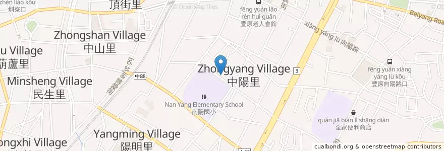 Mapa de ubicacion de 比爾蓋茲補習班 en Taiwán, Taichung, 豐原區.