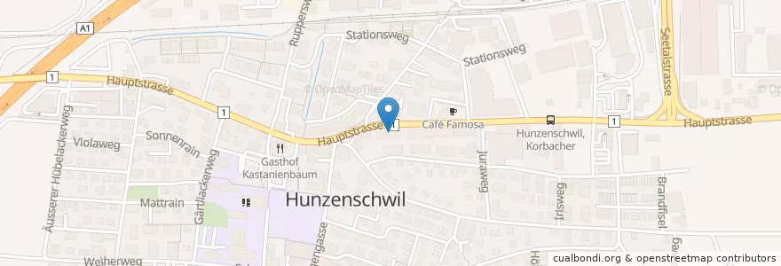 Mapa de ubicacion de Hypothekarbank Lenzburg en Schweiz/Suisse/Svizzera/Svizra, Aargau, Bezirk Lenzburg, Hunzenschwil.