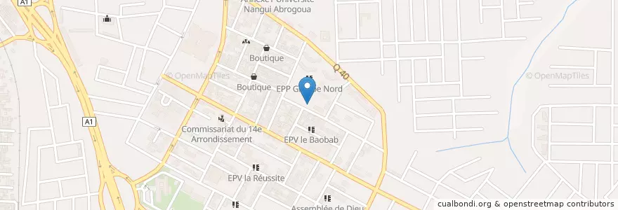 Mapa de ubicacion de EPP Flamboyant Bad en Elfenbeinküste, Abidjan, Abobo.