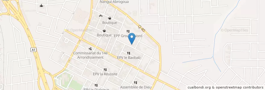 Mapa de ubicacion de EPP Flamboyant 2 en Côte D’Ivoire, Abidjan, Abobo.