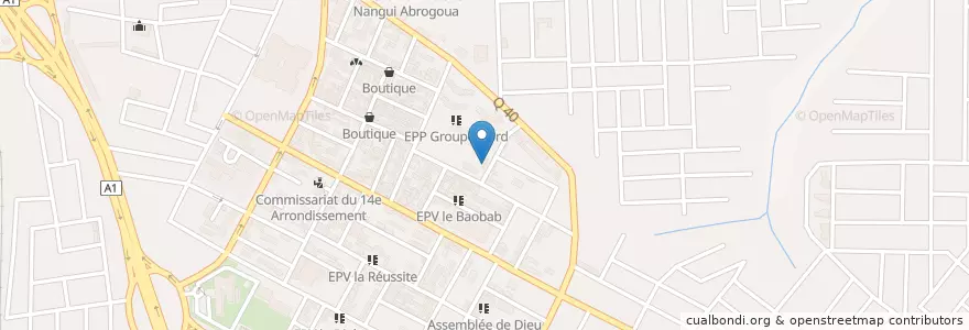 Mapa de ubicacion de EPP Flamboyant 2 en Côte D’Ivoire, Abidjan, Abobo.