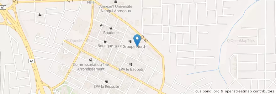 Mapa de ubicacion de EPP Valery Giscard 1 en Ivory Coast, Abidjan, Abobo.