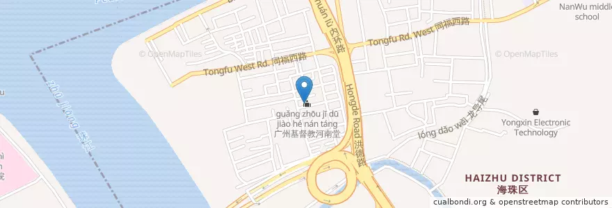 Mapa de ubicacion de 南華西街派出所德和新社區警務室 en China, Cantão, Cantão, 海珠区, 南华西街道.