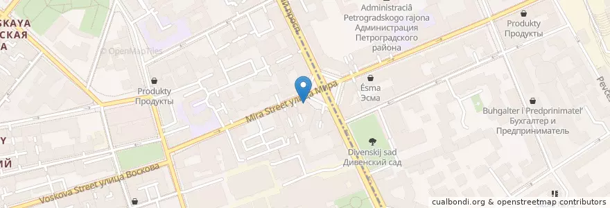 Mapa de ubicacion de Детский сад 13 en Russia, Northwestern Federal District, Leningrad Oblast, Saint Petersburg, Petrogradsky District, Округ Кронверкское.
