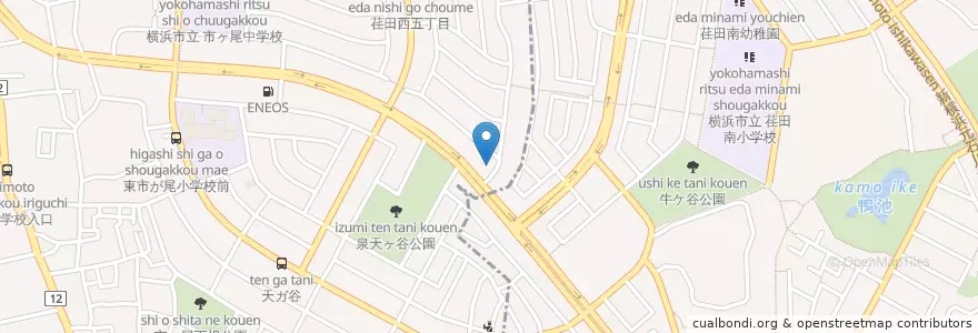 Mapa de ubicacion de マクドナルド 荏田西店 en Giappone, Prefettura Di Kanagawa, 横浜市, 都筑区, 青葉区.