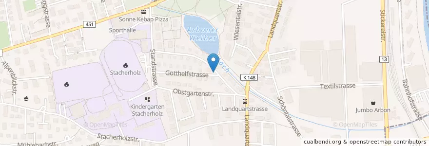 Mapa de ubicacion de Unterflurcontainer en Switzerland, Thurgau, Bezirk Arbon, Arbon.