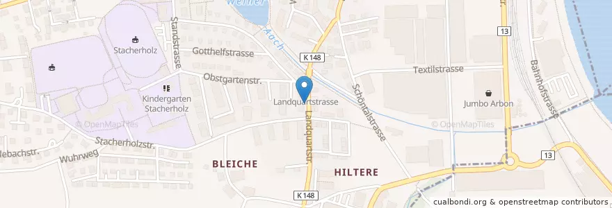 Mapa de ubicacion de Unterflurcontainer en Schweiz, Thurgau, Bezirk Arbon, Arbon.