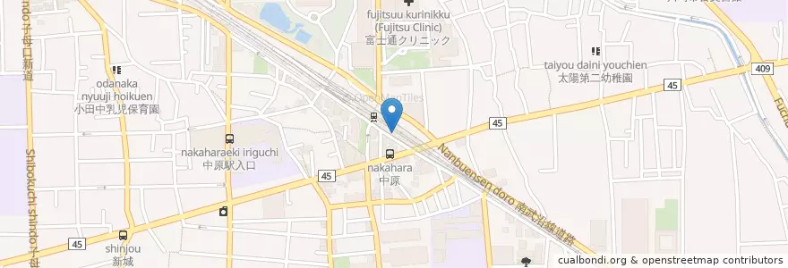 Mapa de ubicacion de 餃子の王将 en اليابان, كاناغاوا, 川崎市, 中原区.