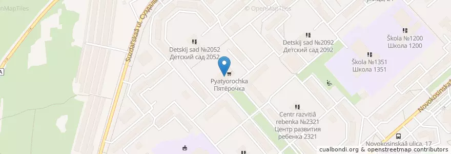Mapa de ubicacion de Зоосалон "Стильный Йорк" en Russie, District Fédéral Central, Moscou, Восточный Административный Округ, Район Новокосино.